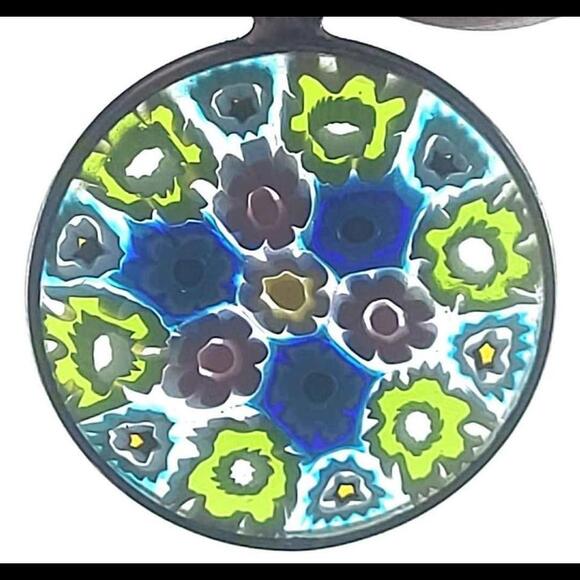 Vintage Antica Murrina Veneziano Murano Sterling Silver Glass Pendant - Picture 3 of 5